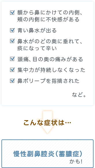 慢性副鼻腔炎（蓄膿症）かも